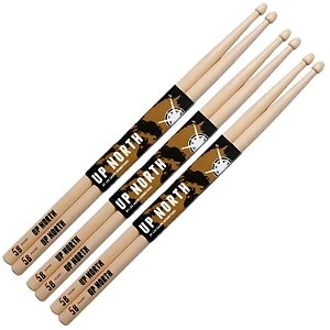 Kit c/ 3 pares - Baquetas Los Cabos Up North 5B Hickory (Par)