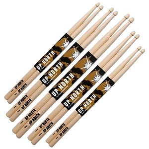 Kit c/ 5 pares - Baquetas Los Cabos Up North 7A Hickory (Par)