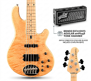 Baixo Lakland Skyline 55-02 Deluxe, Flame Maple, Natural + Aguilar AmPlug3