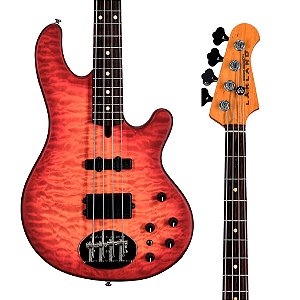 Pré-Venda: Baixo Lakland Skyline 44-02 Deluxe Satin Cherry Sunburst - Roasted Maple