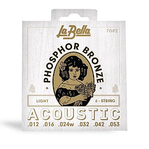 Encordoamento La Bella 7GPZ - Phosphor Bronze Acoustic Guitar Light (12-53)