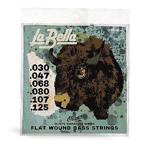 Encordoamento La Bella OSF-6 Olinto Signature - 6-String Bass Stainless Steel Flat Wound