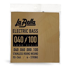 Encordoamento La Bella RX-S4A - 4-String Bass Stainless Steel Round Wound (40-100)