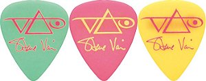 Kit 3 Palhetas Ibanez Steve Vai Signature 1.0 mm – Green/Pink/Yellow Assortment