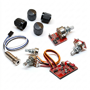 Kit Pré-Amplificador LHZ-04 HazLabs Clone p/ Baixo Ativo com Blend, Volume, Jack Switchcraft e Knobs