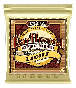 Encordoamento Ernie Ball p/ Violão Earthwood 80/20 Bronze – .011-.052 Light