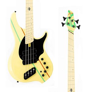 Contrabaixo Dingwall John Taylor JT3 4 Cordas – Gloss Primrose com Listras Rio