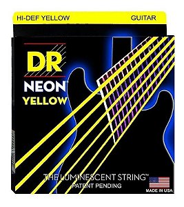 Encordoamento DR Strings NEON Yellow Guitarra 9-42 Amarela