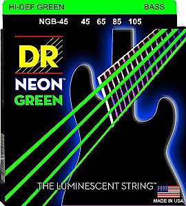 Encordoamento DR Strings NEON Green Baixo 4 Cordas 45-105