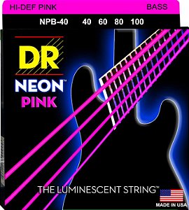 Encordoamento Hi-Definition NEON Pink, Baixo 4 Cordas 40-100 - Standard Scale