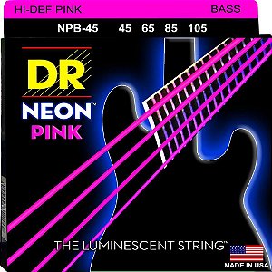 Encordoamento DR Strings NEON Pink Baixo 4 Cordas 45-105 - Standard Scale