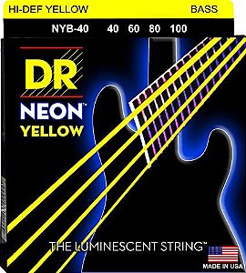 Encordoamento Hi-Definition NEON Yellow, Baixo 4 Cordas 40-100 - Standard Scale