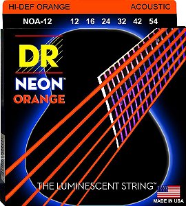 Encordoamento DR Strings NEON Orange Violão 12-54 Laranja