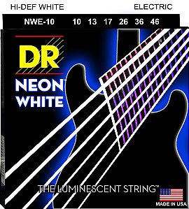 Encordoamento DR Strings NEON White Guitarra 10-46 Branca