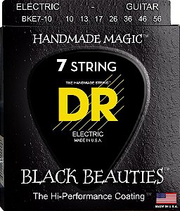 Encordoamento DR Strings Black Beauties Guitar 7 Crds 10-56