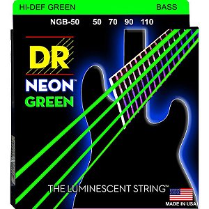 Encordoamento Hi-Definition NEON Green, Baixo 4 Cordas 50-110 - Standard Scale