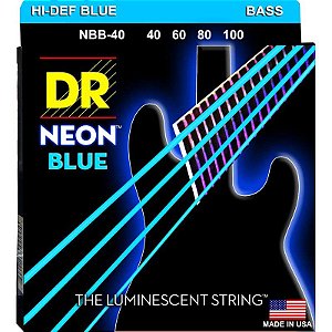 Encordoamento Hi-Definition NEON Blue, Baixo 4 Cordas 40-100 - Standard Scale