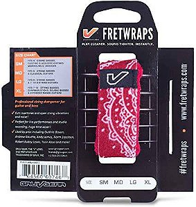 Abafador De Cordas Fretwraps Individual Médio Red Bandana, Com Velcro Ajustável