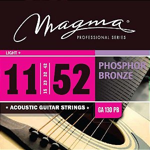 Encordoamento Magma GA130PB Para Violão Aço 11-52, Phosphor Bronze