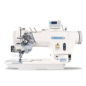 EL-58450D405 - MÁQUINA PESPONTADEIRA DIRECT DRIVE 2 AGULHAS BARRA ALTERNADA LANÇADEIRA PEQUENA C/ ARREMATE - ELLO