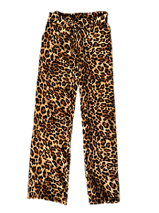 Calça pantalona animal print