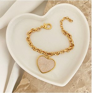 Pulseira Elo Português Coração Love
