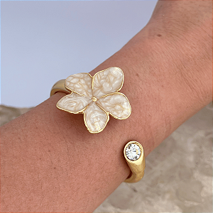 Bracelete Flor Resina Ponto de Luz