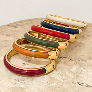 Bracelete Metal Resina Color