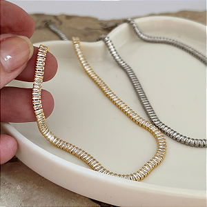 Choker 35Cm Riviera Baguete 2mm