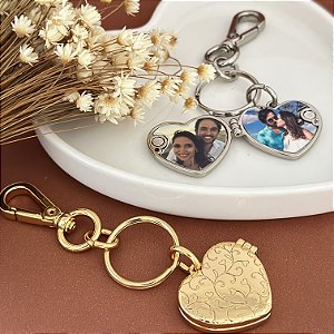 Chaveiro Relicario Coração Com Foto