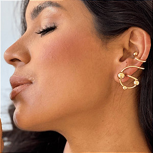Brinco Ear Cuff Bolas