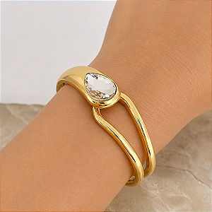 Bracelete Gota Pedra Cristal