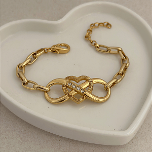 Pulseira Elo Kartier Infinito Coração