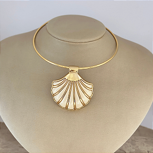 Colar Aro Concha Resina