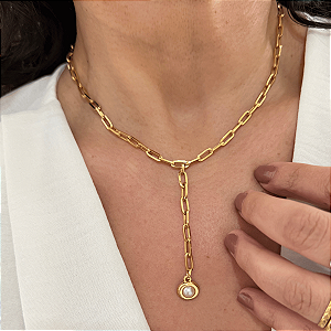 Colar 40cm Kartier Gravatinha Perola