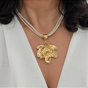 Colar 40cm Cordão São Francisco Alga Marinha