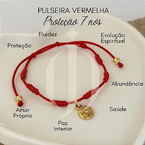 Pulseria 7 Nós Vermelha Amuleto Proteção Com Berloque