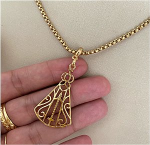 Colar 45Cm Nossa Senhora Vazado