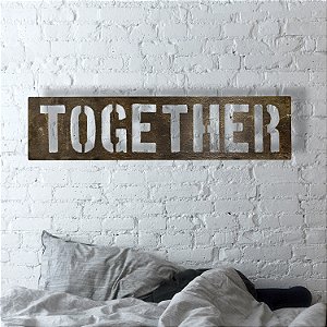 PLACA EM FERRO TOGETHER 130CM