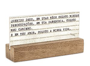 Bloco placa p "querido deus..."