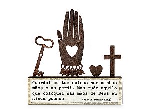 Bloco ferro silhueta bencao "guardei muitas..."