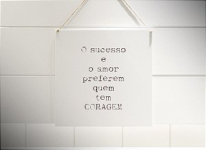 Quadro 20x20 "o sucesso e o amor..."