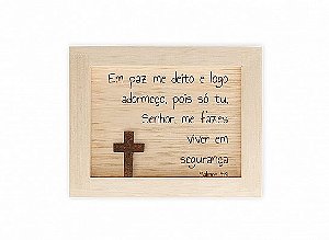 Quadro mini mad clara "em paz me deito..."