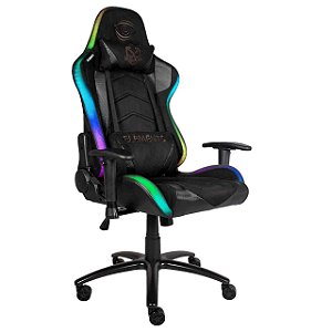 Cadeira Gamer Elements Lux Nemesis RGB Suede Preta