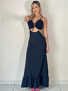 Vestido Feminino De Alcinha Preto Liso