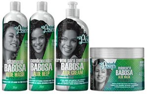 Kit Soul Power Aloe Babosa - Shampoo, Condicionador, Máscara e Creme Para Pentear 500g