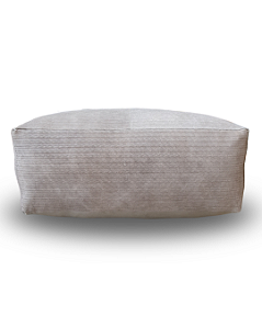 Puff De Couro Tressê Trançado Bege