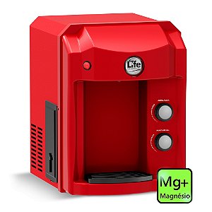 TopLife 2,4L/h Purificador Água Gelada + Ozônio + Alcalino + Magnésio. HE OXI Mg+ cor vermelho