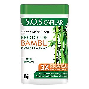 Creme de Pentear Hidran S.O.S Capilar Broto de Bambu Fortalecedor 1Kg