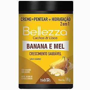 Creme de Pentear + Hidratação Hidran Bellezza 2 em 1 Banana e Mel 1Kg
